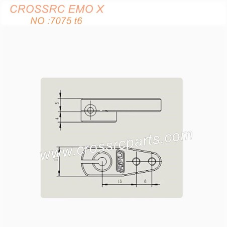 CROSSRC EMO X Climbing CAR Parts 25T Standard Servo Arm Aluminum Alloy 7075 t6