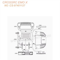 CROSSRC EMOX Big Rhino RC CAR Parts Shell trim (BAG J) CS-97401127