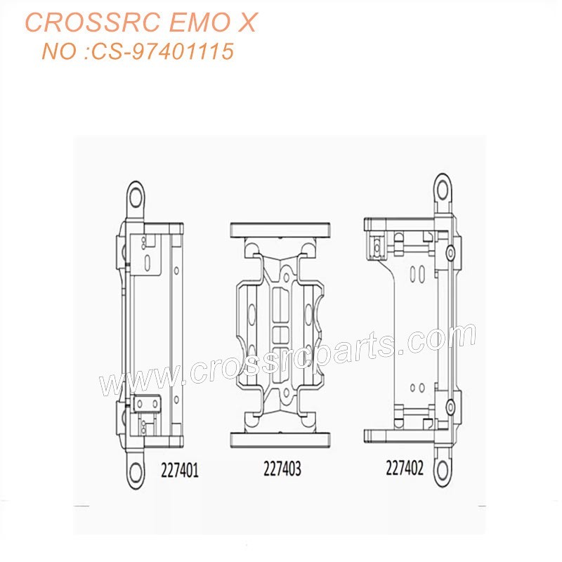 CROSSRC EMOX Big Rhino RC CAR Parts Frame crossbeam (II) CS-97401115