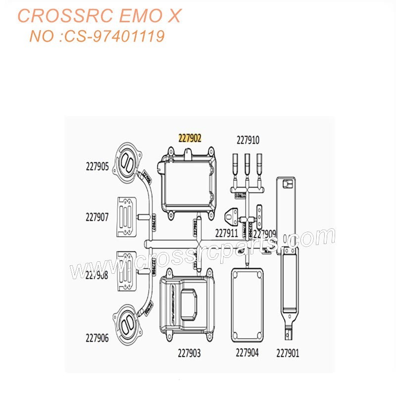 CROSSRC EMOX Big Rhino RC CAR Parts Light cup equipment box (BAG Q) CS-97401119