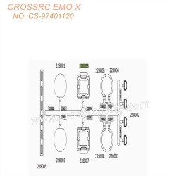 CROSSRC EMOX Big Rhino RC CAR Parts Transparent light sheet (BAG R) CS-97401120