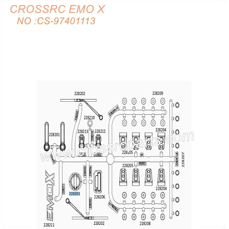 CROSSRC EMOX Big Rhino RC CAR Parts Car body decoration (BAG P) CS-97401113