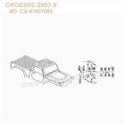 CROSSRC EMO X 1/8 Big Rhino RC CAR Parts Transparent shell CS-97401093