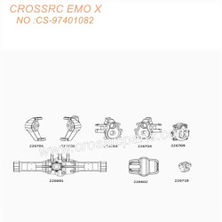 CROSSRC EMO X 1/8 Big Rhino RC CAR Parts Front axle housing assembly 226601 CS-97401082