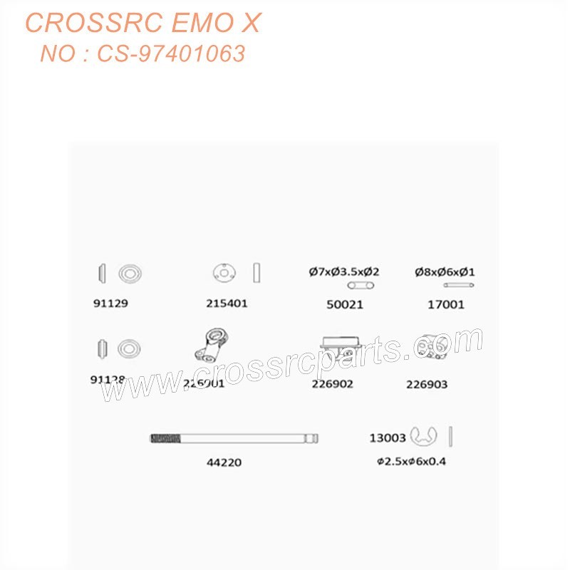 CROSSRC EMO X 1/8 Big Rhino RC CAR Parts Shock absorber repair kit 44220 CS-97401063