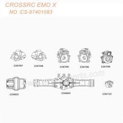 CROSSRC EMO X RTR Off-Road Car Parts Rear Axle Housing Assembly 226603 CS-97401083