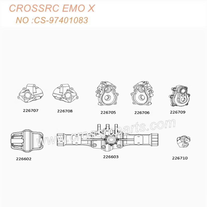 CROSSRC EMO X RTR Off-Road Car Parts Rear Axle Housing Assembly 226603 CS-97401083