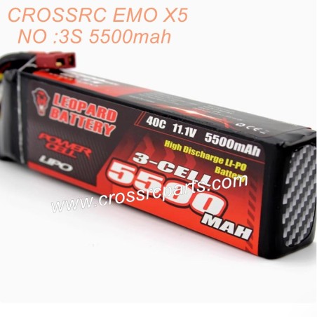 8-CROSSRC EMO X5 RC CAR Parts Leopard 3S Short 5500mah