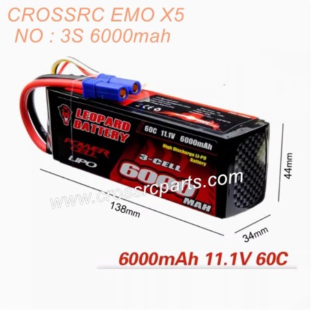 9-CROSSRC EMO X5 RC CAR Parts Leopard 3S Short 6000mah