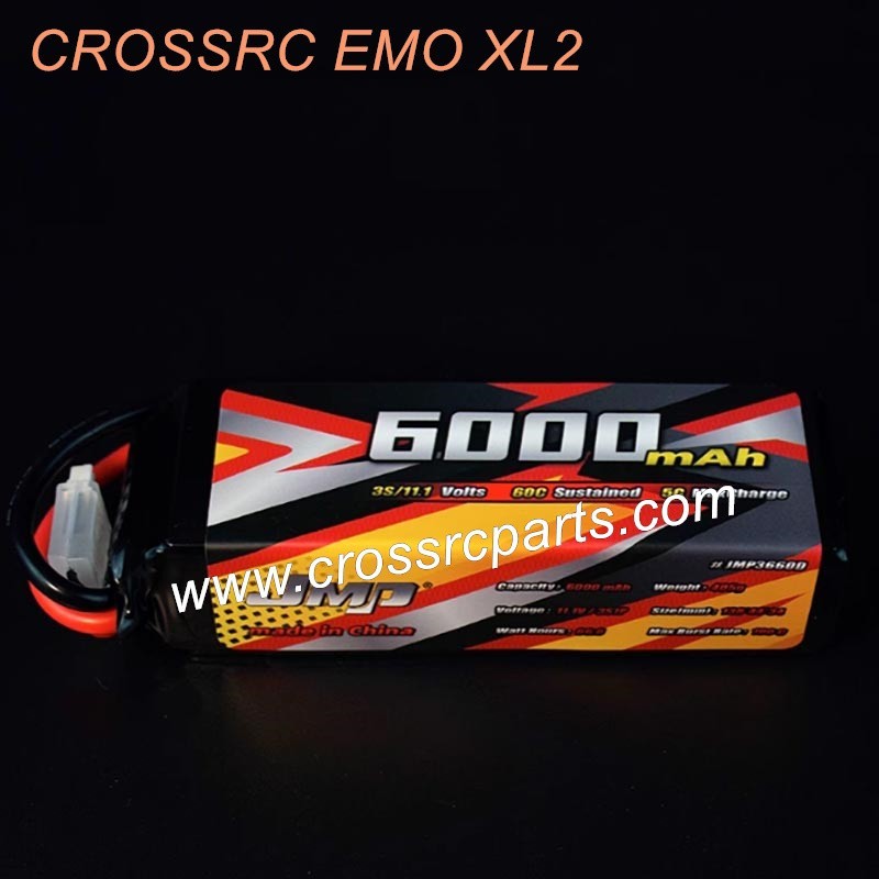 1-Crossrc EMO XL2 Rock RC Crawler Parts Leopard 6000 3S short lithium battery XT60 head