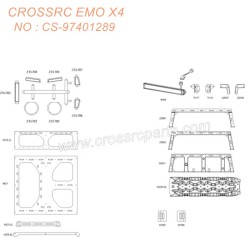 CROSSRC EMOX4 Big Leopard RC CAR parts Gun gray complete body assembly CS-97401289-3