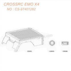 CROSSRC EMOX4 Big Leopard RC CAR parts transparent rear body kit and trim CS-97401282