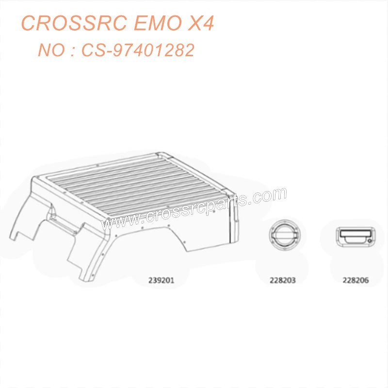 CROSSRC EMOX4 Big Leopard RC CAR parts transparent rear body kit and trim CS-97401282