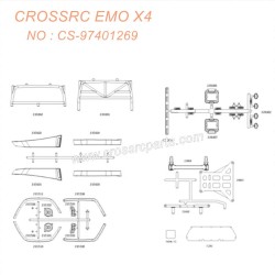 CROSSRC EMOX4 Big Leopard RC CAR parts transparent shell assembly CS-97401286-2