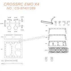 CROSSRC EMOX4 Big Leopard RC CAR parts transparent shell assembly CS-97401286-3