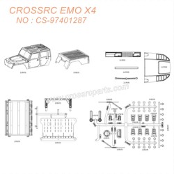 CROSSRC EMOX4 Big Leopard RC CAR parts body assembly CS-97401287-2