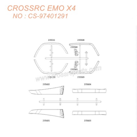 CROSSRC EMO X4 1/8 Climbing Car parts fender kit CS-97401291