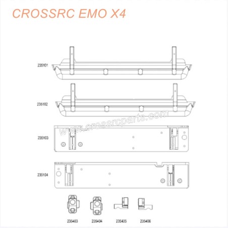 CROSSRC EMOX4 Big Leopard RC CAR parts side pedal CS-97401277