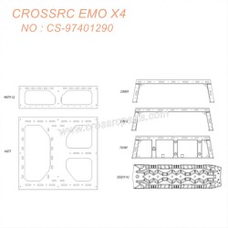 CROSSRC EMOX4 Big Leopard RC CAR parts Rear gantry assembly CS-97401290