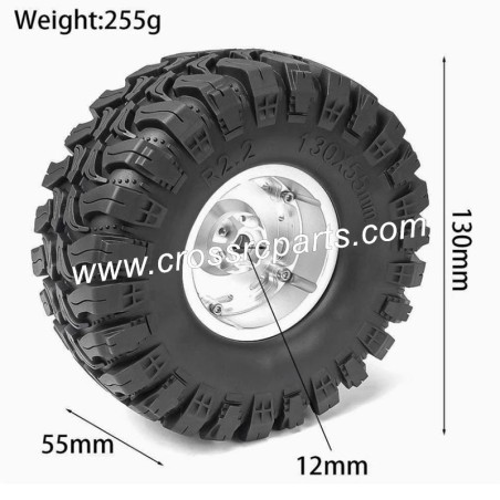 CROSSRC EMOX3 Big Tiger Parts 2.2-inch black mud wheel boot tire-1