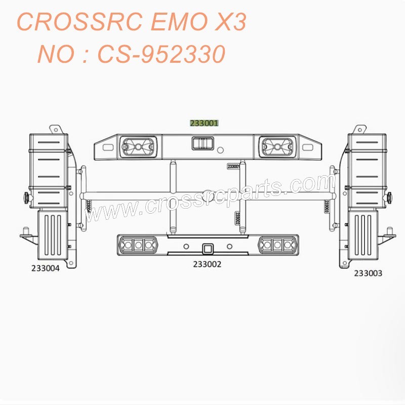 3-CROSSRC EMOX3 Parts front and rear rods CS-952330