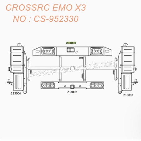 3-CROSSRC EMOX3 Parts front and rear rods CS-952330