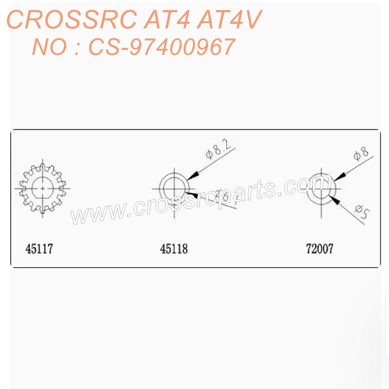 89-CROSSRC AT4AT4V accessories Strengthened door side deceleration input gear CS-97400967