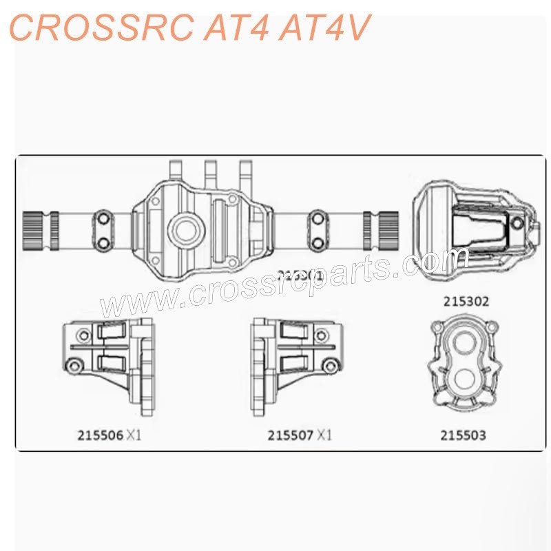 90-CROSSRC AT4AT4V accessories Strengthened front and rear door bridge straight bridge-2