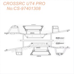 Crossrc UT4 Pro 1/7 RC Car Parts Pipe Frame Lower Assembly CS-97401308