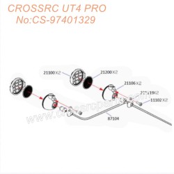 Crossrc UT4 Pro 1/7 RC Car Parts Round Light Assembly CS-97401329