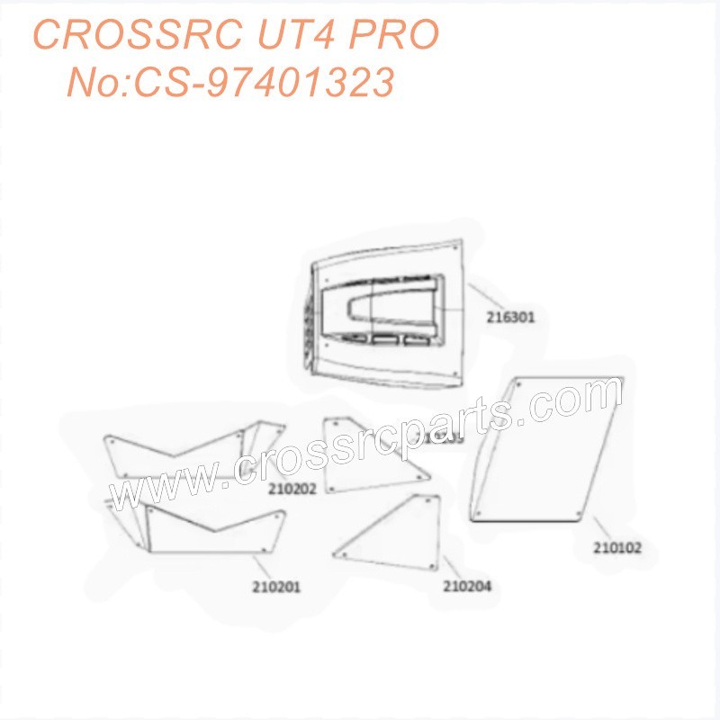 Crossrc UT4 Pro 1/7 RC Car Parts spray paint body kit CS-97401323