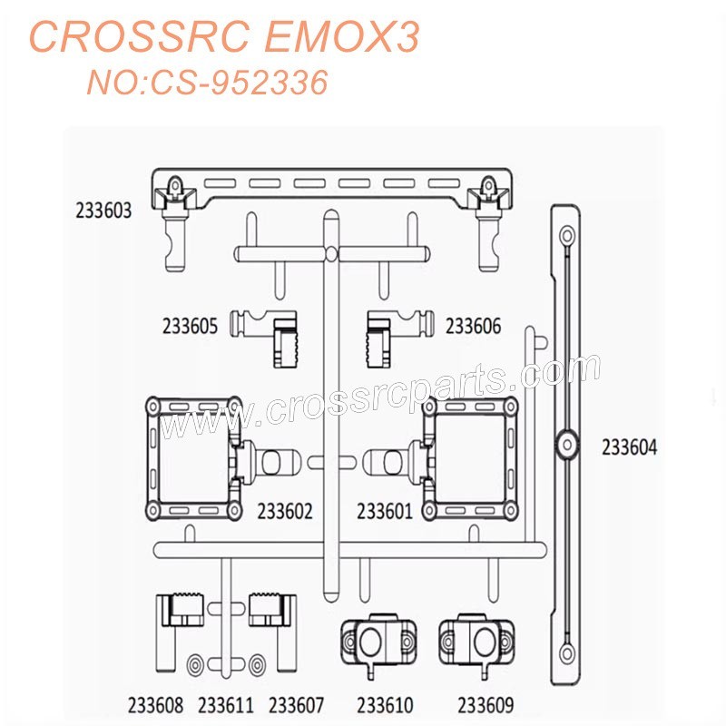 CROSSRC EMOX3 Big Tiger Parts Body Fixing Bracket CS-952336