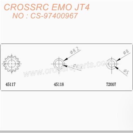 67-CROSSRC EMO JT4 parts, reinforced door side reduction input gear CS-97400967