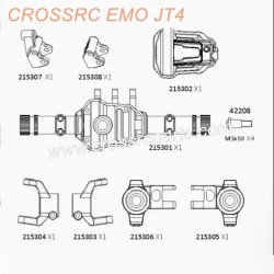 69-CROSSRC EMO JT4 parts, reinforced front and rear door axle, straight axle CS-97400968 69 70 71-3