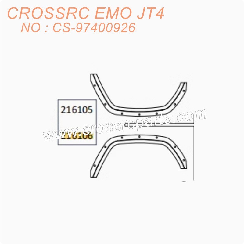 98-CROSSRC EMO JT4 parts wheel eyebrow kit 216106 216105 CS-97400926