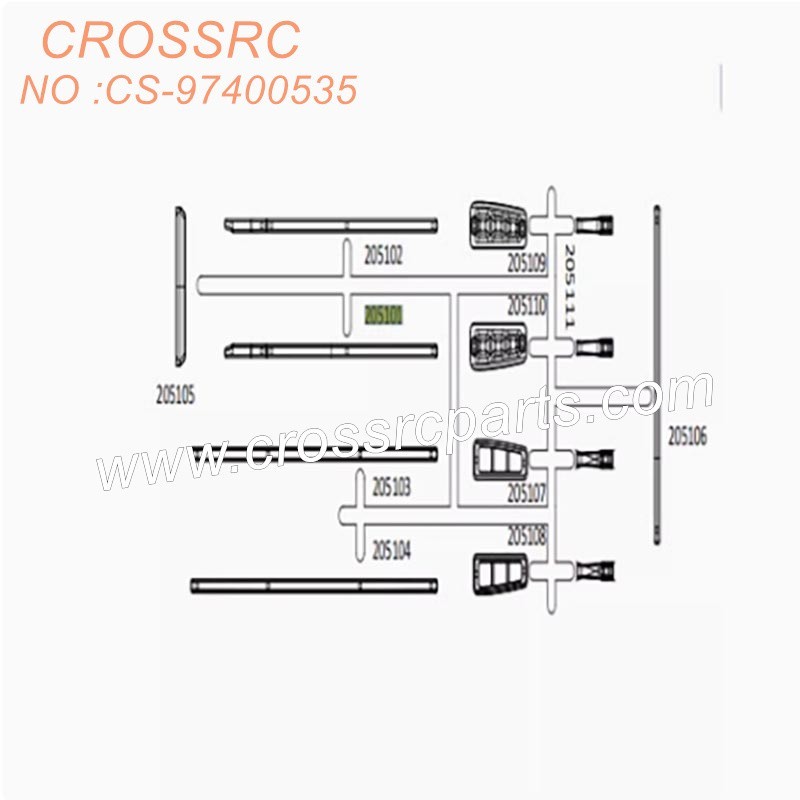 5-CROSSRC SGSR SP FR SU KR VR accessories Body trim and taillight bracket CS-97400535-2