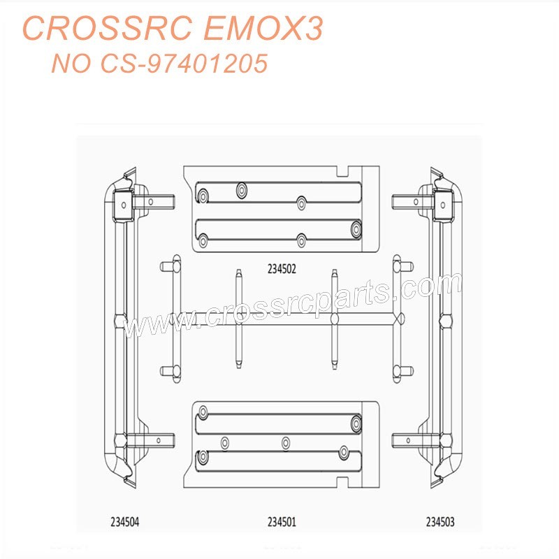 CROSSRC EMO X3 1/8 Rock Climbing Car Parts Side pedal CS-97401205