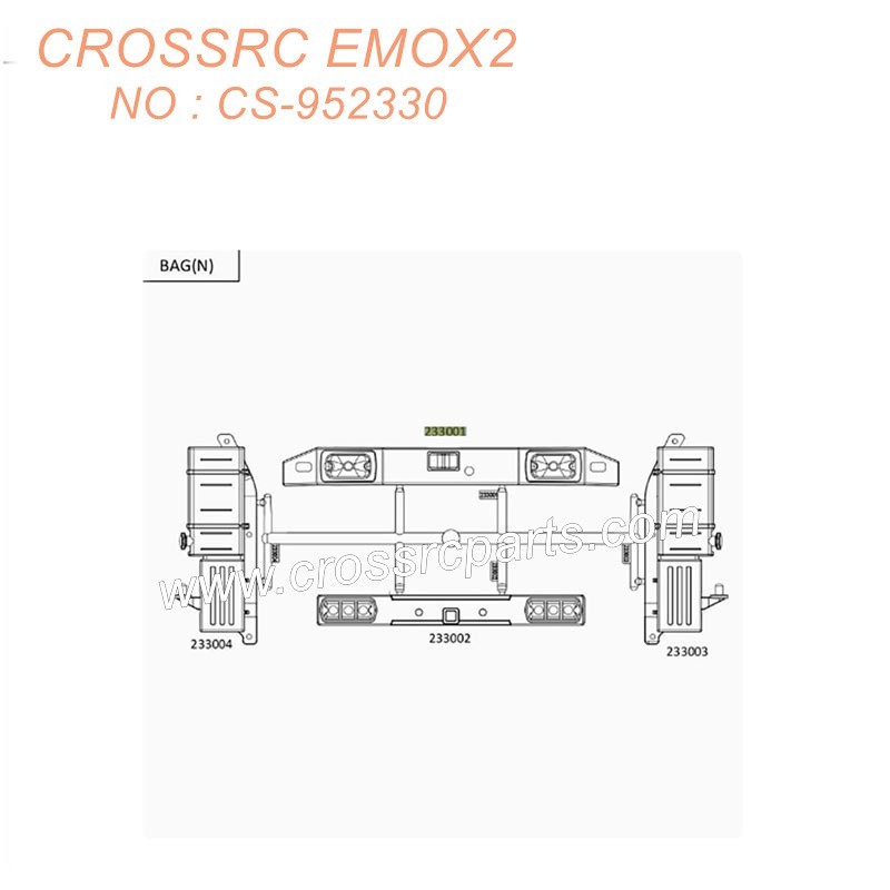 CROSSRC EMOX2 Big Lion RC CAR Parts NT4 climbing car front and rear bumper tool box mold CS-952330