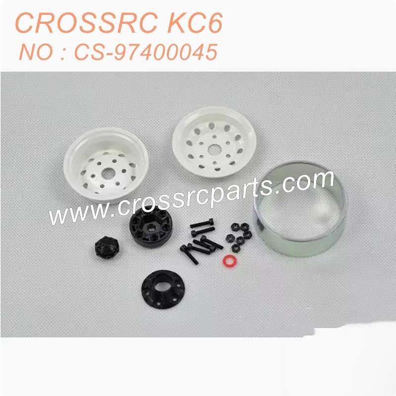 6-CROSSRC KC6 parts 1.9-inch classic metal wheels white without tire skin (one pair) CS-97400045