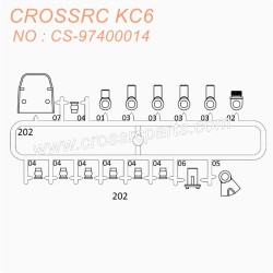 18-CROSSRC KC6 Parts Ball head shock absorber seat CS-97400014-1