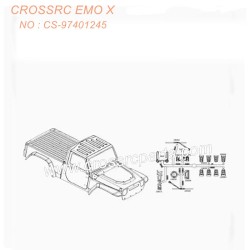 CROSSRC EMOX Big Rhino RC CAR Parts Blister Silver Car Shell CS-97401245-1