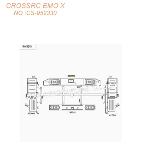 CROSSRC EMOX Big Rhino RC CAR Parts Front and rear bumpers Tool box mold CS-952330