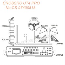 Crossrc UT4 Pro 1/7 RC Car Parts Cab simulation assembly CS-97400818